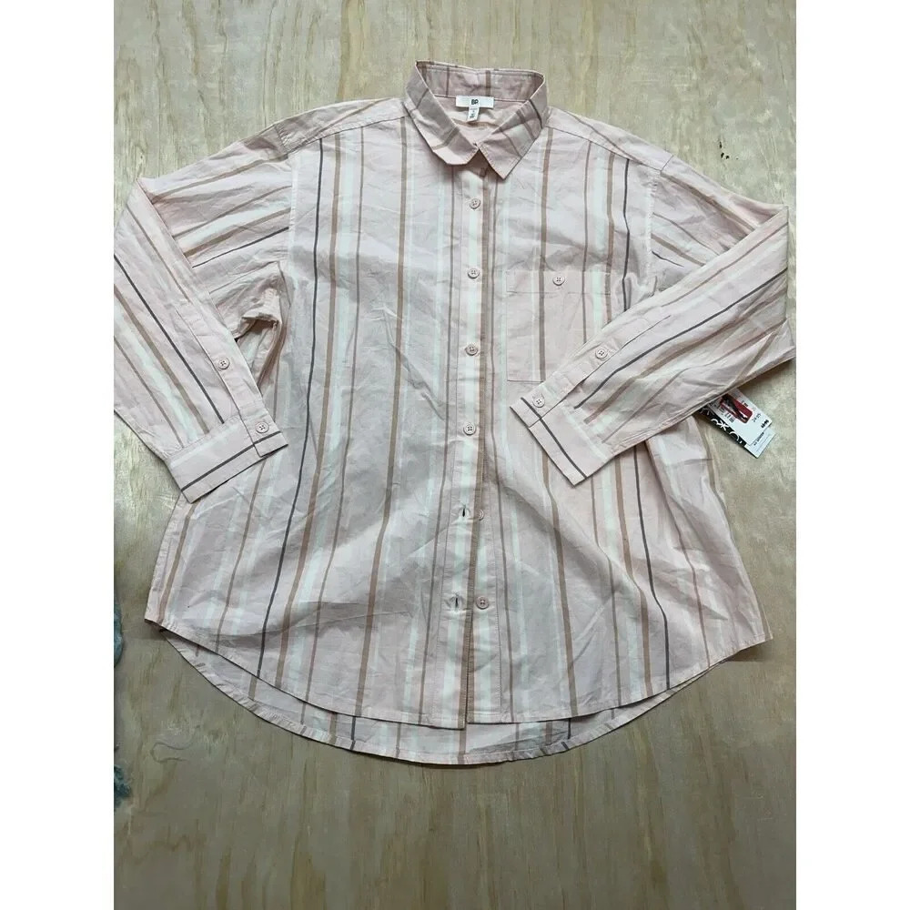 BP Men’s Size Small Button Down Shirt Pinks Striped Long Sleeve